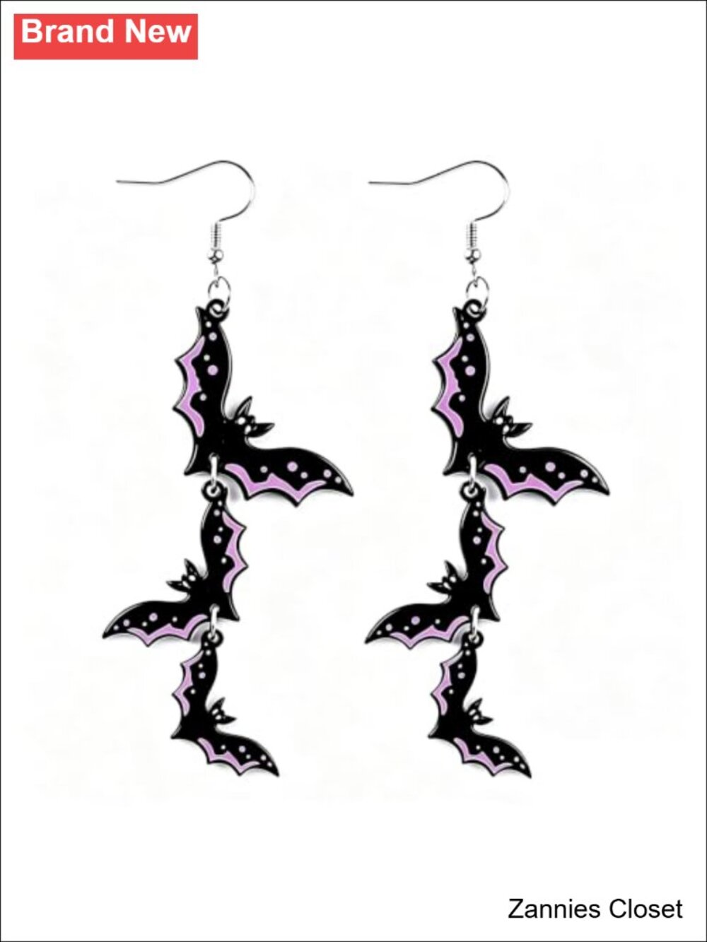 👻 Halloween Bat Dangle Earrings Women Acrylic Triple Layer Drop Cute